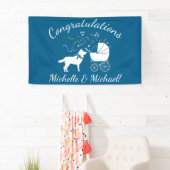 Siberian Husky Dog Baby Shower Welpe Blue Boy Banner (Insitu)