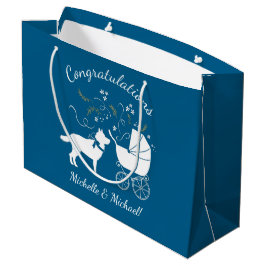 Siberian Husky Dog Baby Shower Welpe Blue Boy Große Geschenktüte