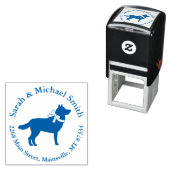 Siberian Husky Dog Baby Shower Welpe Blue Boy Permastempel (Beispiel)