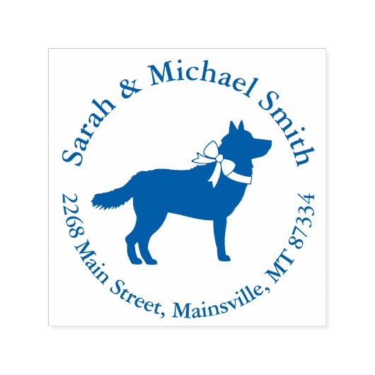 Siberian Husky Dog Baby Shower Welpe Blue Boy Permastempel (Design)