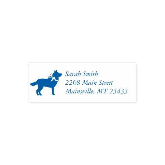Siberian Husky Dog Baby Shower Welpe Blue Boy Permastempel (Design)