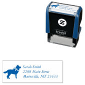 Siberian Husky Dog Baby Shower Welpe Blue Boy Permastempel (Beispiel)