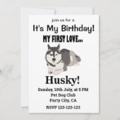 Siberian Husky Dog Birthday Siberian Husky Einladung (Vorderseite)