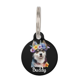 SIBERIAN Husky Dog Blume Haustiermarke