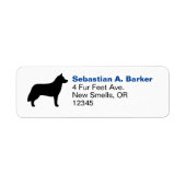 Siberian Husky Dog Breed Silhouette Return Address (Vorne)