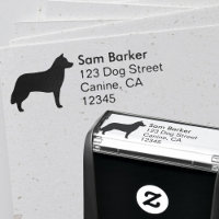 Siberian Husky Dog Breed Silhouette Return Address