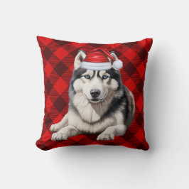 Siberian Husky Dog Buffalo Karierter Weihnachtsfei Kissen