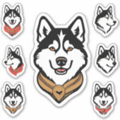 Siberian Husky Dog Bundle Pack Aufkleber (Vorderseite)