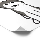 Siberian Husky Dog Cartoon Poster (Ecke)