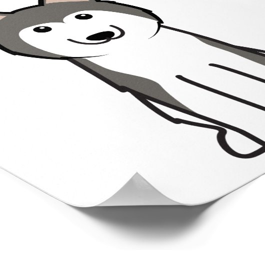 Siberian Husky Dog Cartoon Poster (Ecke)