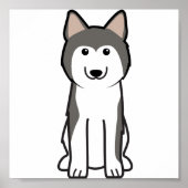 Siberian Husky Dog Cartoon Poster (Vorne)
