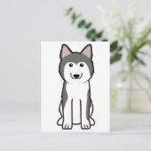 Siberian Husky Dog Cartoon Postkarte (Stehend Vorderseite)