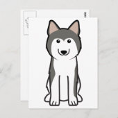 Siberian Husky Dog Cartoon Postkarte (Vorne/Hinten)