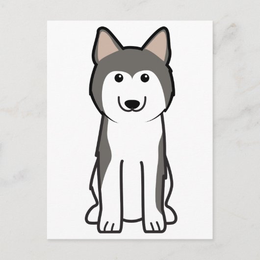 Siberian Husky Dog Cartoon Postkarte (Vorderseite)