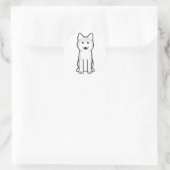 Siberian Husky Dog Cartoon Runder Aufkleber (Tasche)