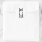 Siberian Husky Dog Cartoon Runder Aufkleber (Tasche)