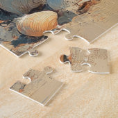 Siberian Husky Dog Christmas Vintag Beach Puzzle (Seite)