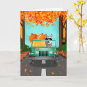 Siberian Husky Dog Fall Pumpkin Karte (Gelbe Blume)