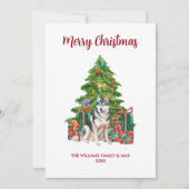 Siberian Husky Dog Familie Weihnachten (Vorderseite)