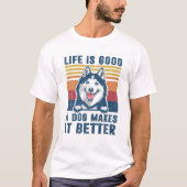 Siberian Husky Dog gibt Funny Dog Vater Mama Men W T-Shirt (Vorderseite)