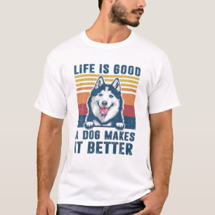 Siberian Husky Dog gibt Funny Dog Vater Mama Men W T-Shirt
