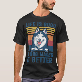 Siberian Husky Dog gibt Funny Dog Vater Mama Men W T-Shirt