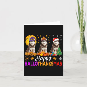 Siberian Husky Dog Halloween Weihnachtsdank Karte