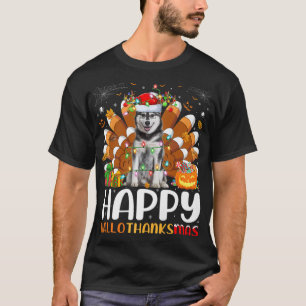 Siberian Husky Dog Halloween Weihnachtsfest Hallo T-Shirt