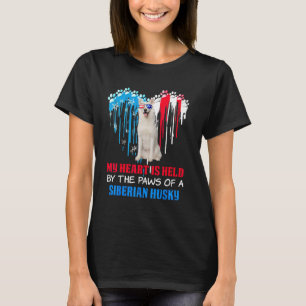 Siberian Husky Dog Herz 4. Juli Dog USA Flagge T-Shirt
