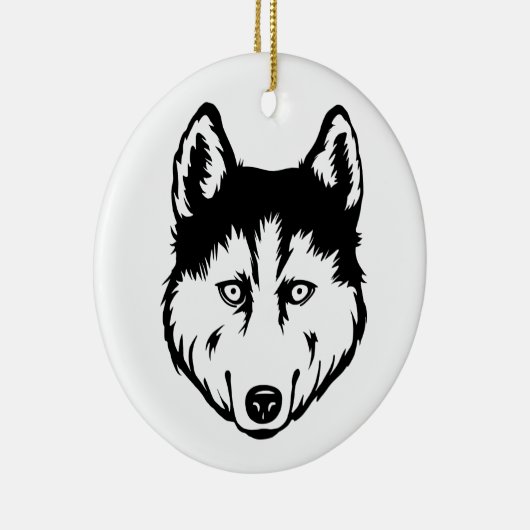 Siberian Husky Dog Keramik Ornament (Rechts)