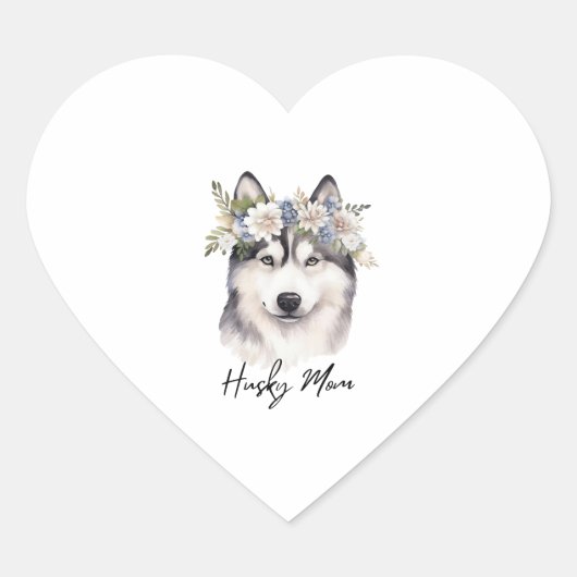 Siberian Husky Dog Lover Herz-Aufkleber (Vorderseite)