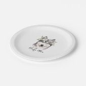 Siberian Husky Dog Lover Pappteller (Schrägansicht)