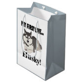 Siberian Husky Dog Lover Pet Siberian Husky Mittlere Geschenktüte (Vorderseite Schrägansicht)