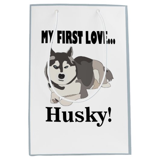 Siberian Husky Dog Lover Pet Siberian Husky Mittlere Geschenktüte (Vorderseite)