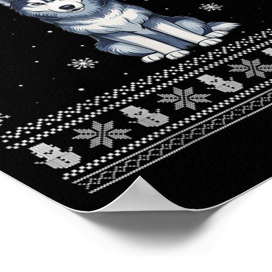 Siberian Husky Dog Lovers Men Women Santa Ugly Xma Poster (Ecke)