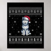 Siberian Husky Dog Lovers Men Women Santa Ugly Xma Poster (Vorne)