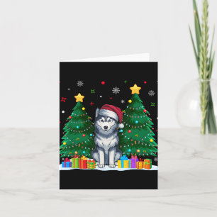 Siberian Husky Dog Lovers Weihnachtsmannmütze Ugly Karte