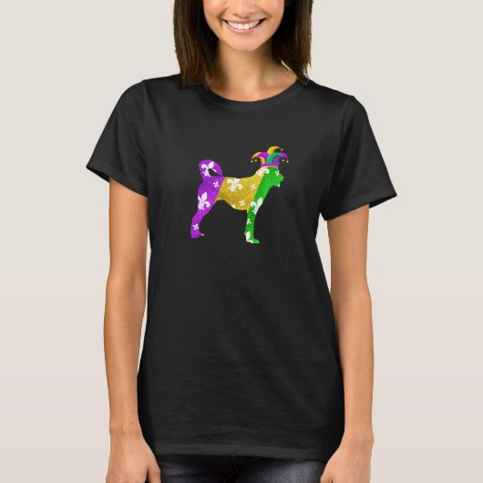 Siberian Husky Dog Mardi Gras Carnivals Funny Pupp T-Shirt (Vorderseite)