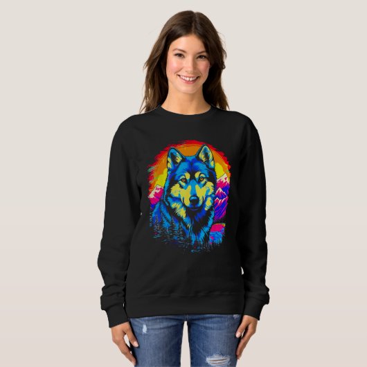Siberian Husky Dog Mountains Sweatshirt (Vorne ganz)