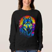 Siberian Husky Dog Mountains Sweatshirt (Vorderseite)