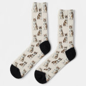Siberian Husky Dog Pattern Socken (Linkes Detail)