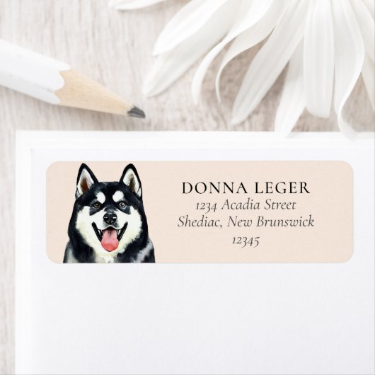 Siberian Husky Dog Personalisierte Adresse (Insitu)
