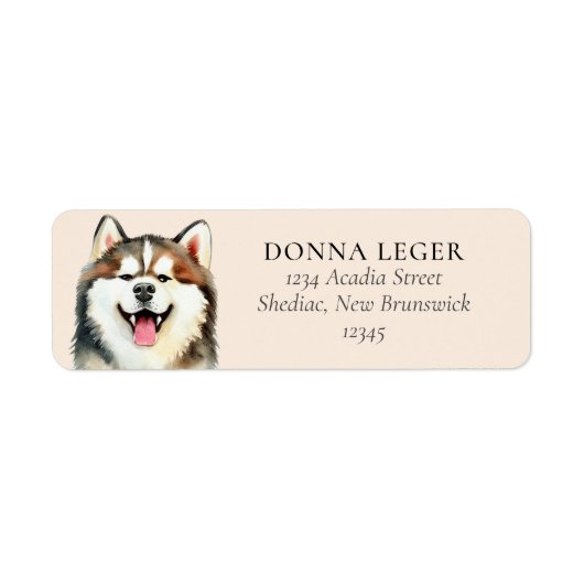 Siberian Husky Dog Personalisierte Adresse (Vorne)