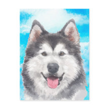 Siberian Husky Dog Pet Watercolor
