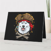 Siberian Husky Dog Pirate Jolly Roger Flag Crossbo Karte (Rückseite)