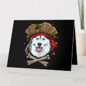 Siberian Husky Dog Pirate Jolly Roger Flag Crossbo Karte (Vorderseite)