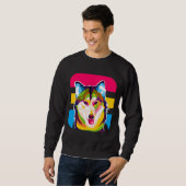 Siberian Husky Dog Pop Art Sweatshirt (Vorne ganz)