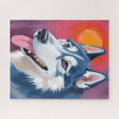 Siberian Husky | Dog Portrait Painting Puzzle (Horizontal)