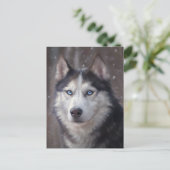 Siberian Husky Dog Postkarte (Stehend Vorderseite)