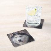 Siberian Husky Dog Rechteckiger Pappuntersetzer (Vor Ort)